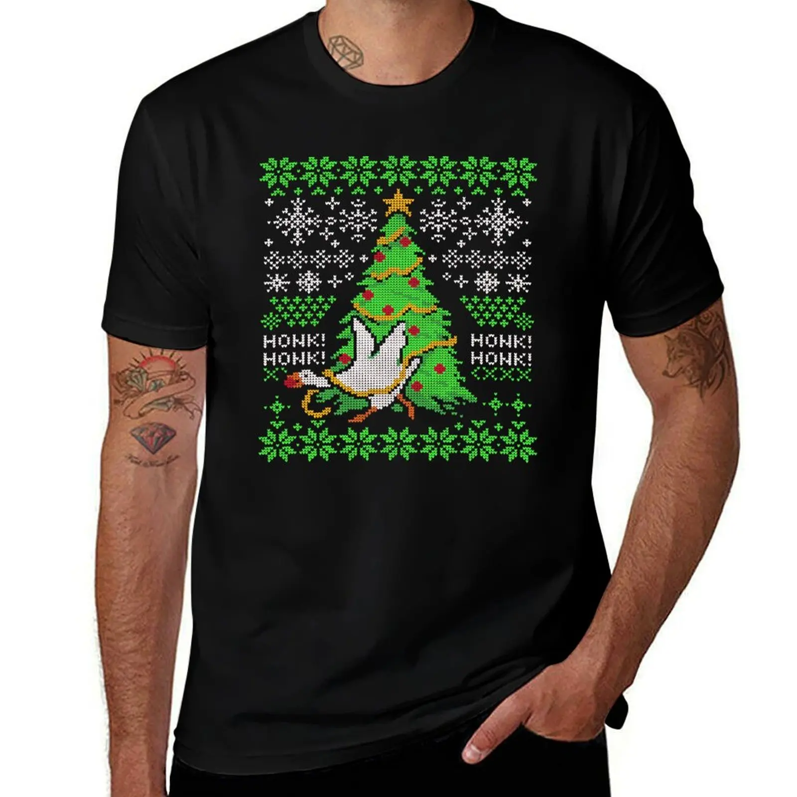 Untitled Christmas Goose T-Shirt Independence Day Short Sleeve T-Shirt