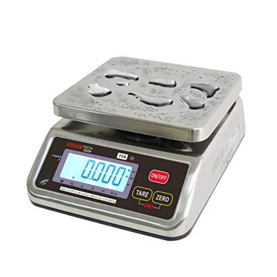 

TVS Portion Control Stainless Steel Washdown Scale for Food Service, Silver, Low Profile Design with NTEP Legal for Trade and N