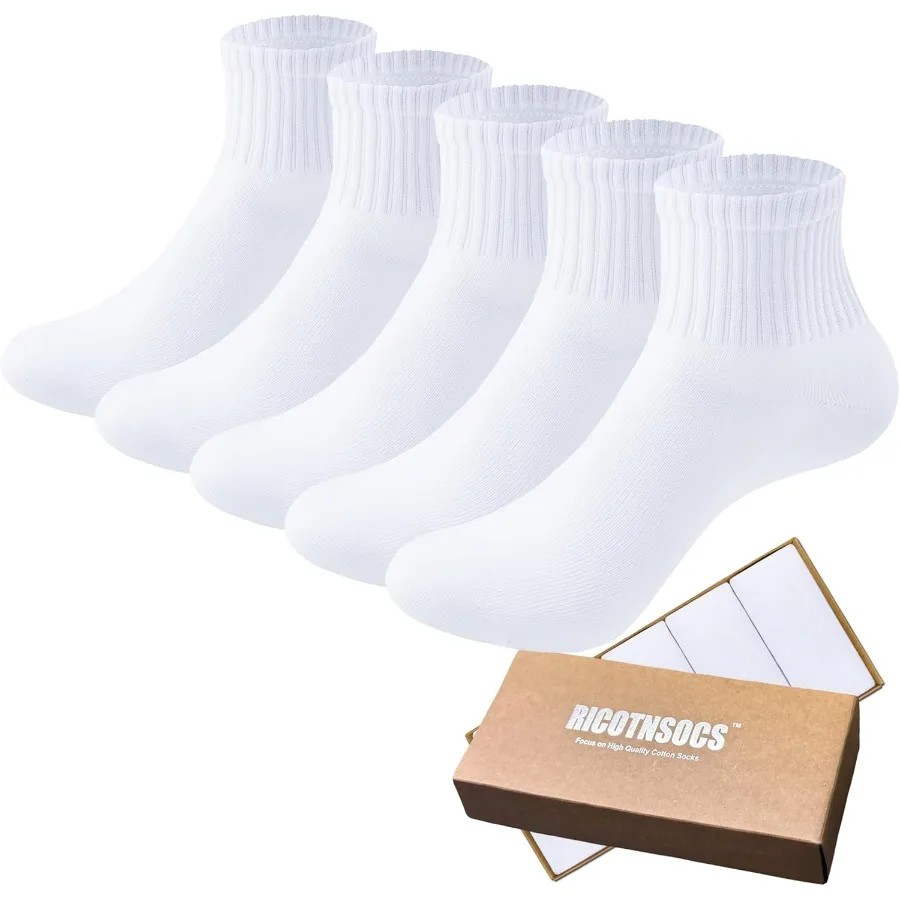 

Легкие, мягкие, дышащие женские спортивные хлопковые носки Quarter Crew для разных видов спорта, упаковка из 5 пар, идеально подходит для бега