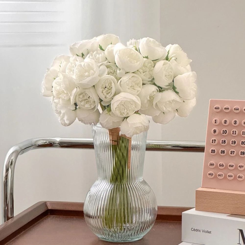 27 Köpfe Künstliche Rosen-Blumensträuße Heimdekoration Valentinstag Vintage DIY Braut Hochzeitsdeko Bastelgeschenke Zubehör – Detail 3