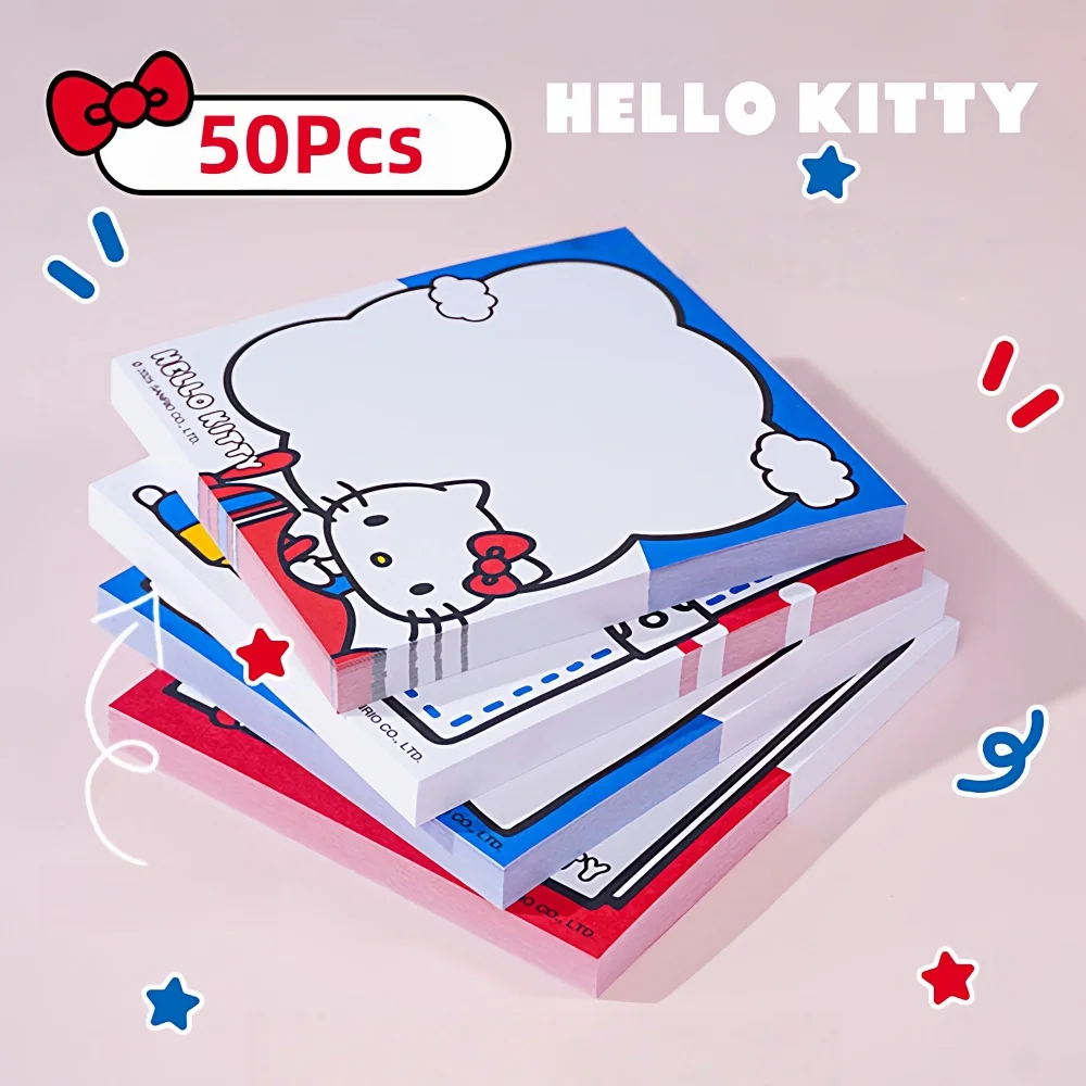 Genuine Sanrio Hello Kitty Notepad 50 Sheets Cute Memo Pad Kawaii Stationery for Journal Planner Office Study Desk Gifts