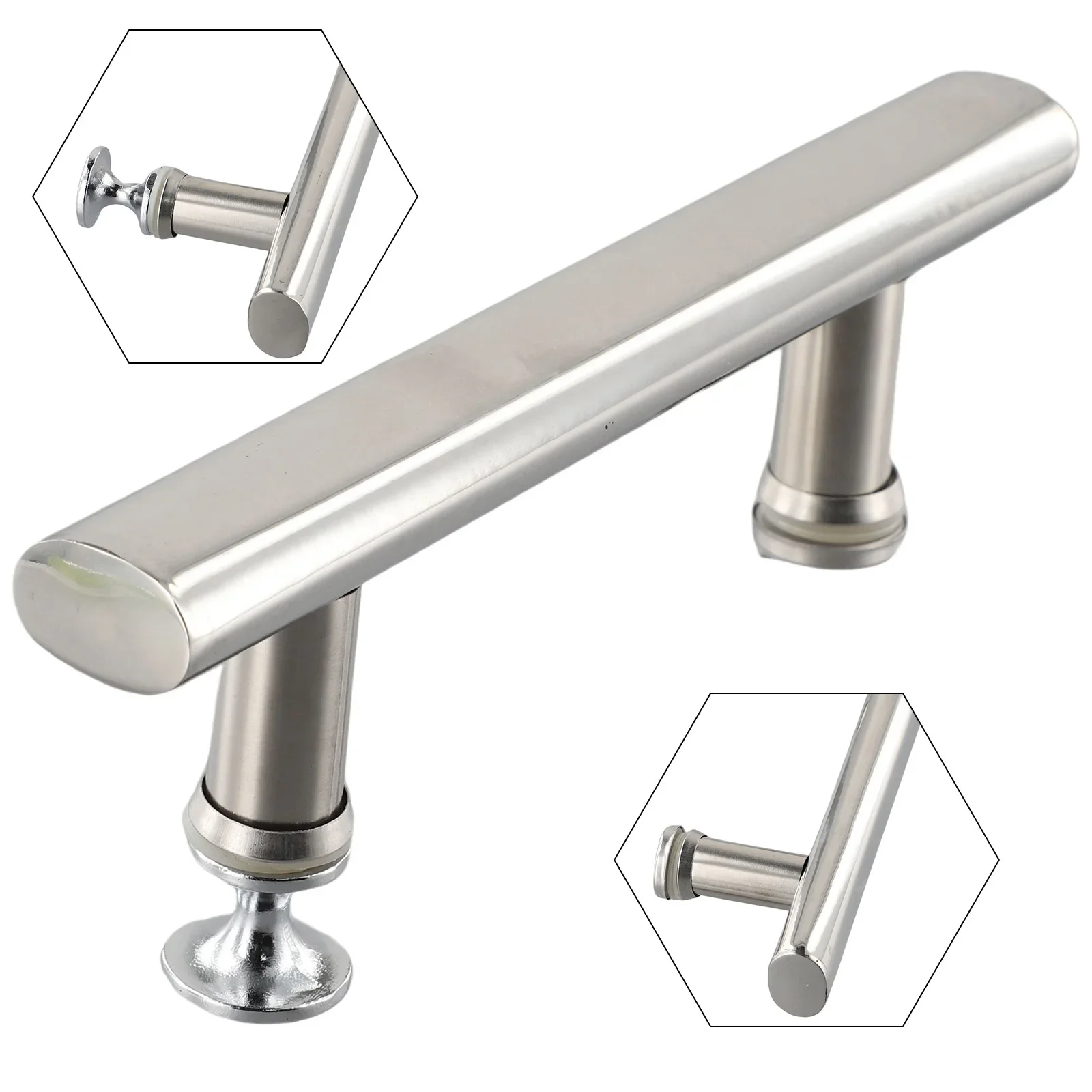 Shower Door Handle Knobs 225*30mm Replacement Pull Handle Stainless Steel Chrome For Glass Sliding Door Bathroom Handrail Grab