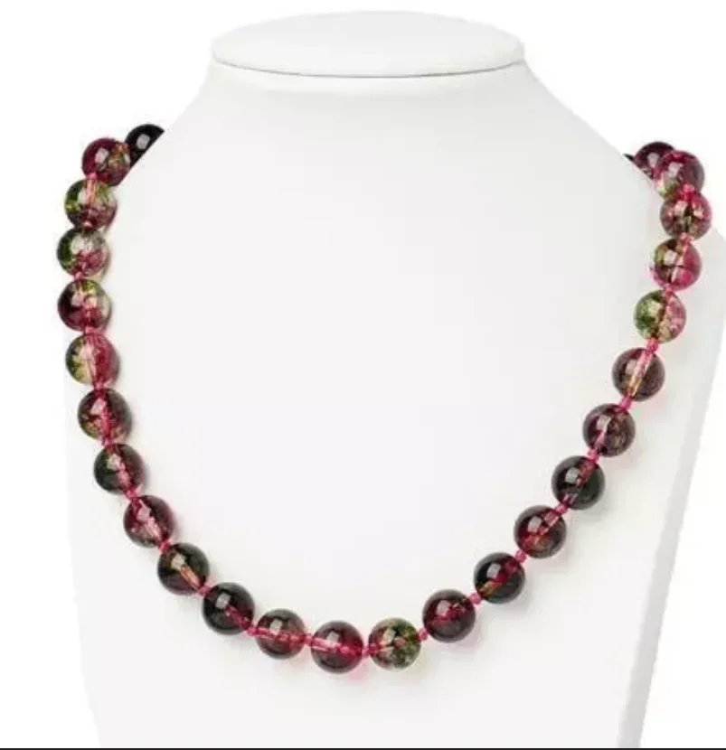 

New Jewelry Necklace Long 18" 6mmNatural Watermelon Tourmaline Gemstone Beads Necklace