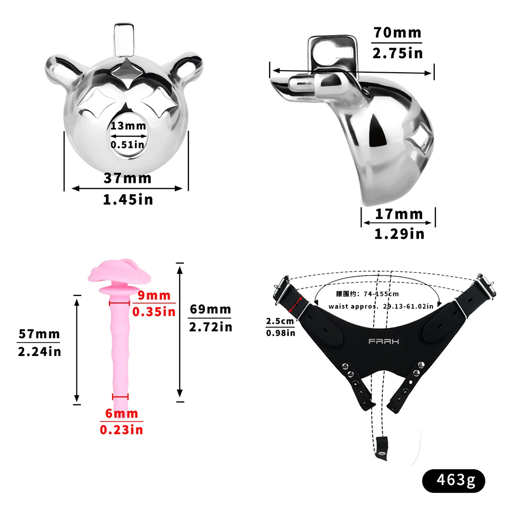 FRKO النيزك الجان سيسي قفص العفة الذكور مع انفصال سيليكون قسطرة الإحليل عبودية حزام SM ألعاب الجنس للرجل Ispozi #2