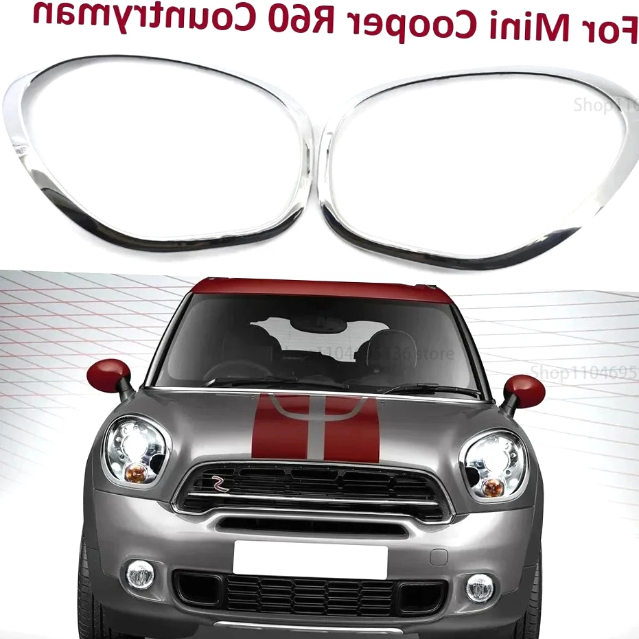 Anneau de phare chromé pour MINI Cooper R60 Countryman S ALL4 11-16, garniture de lunette, couvercle Surround gauche droite, nouveauté 51139801573 511398015