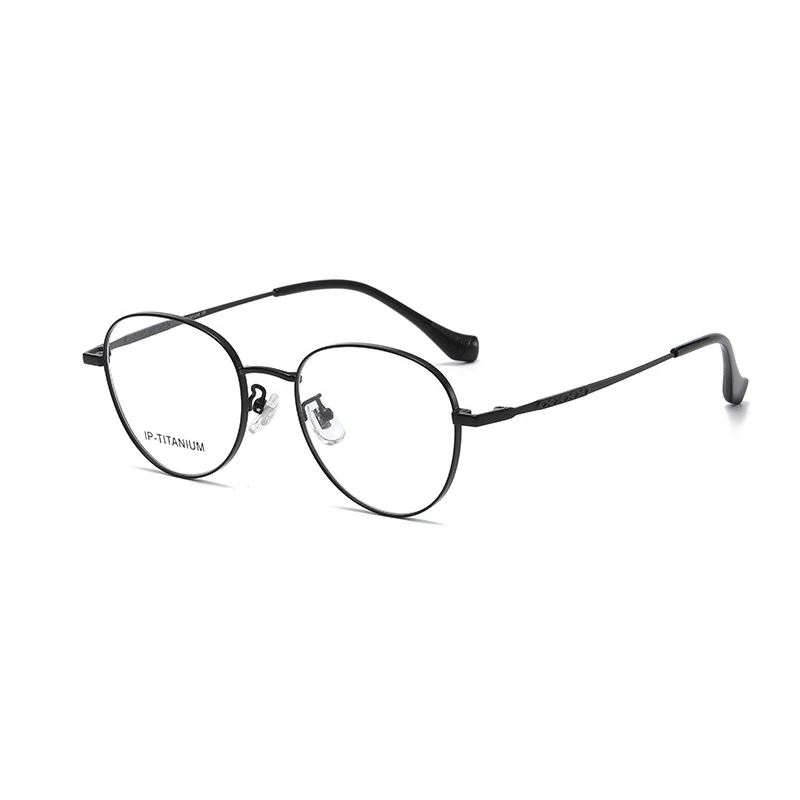 Titan-Brillengestell, klein, rund, optisch, für Studenten, trendig, für hochgradige Linse, austauschbare Myopie-Linse, Retro, Damen und Herren – Detail 5