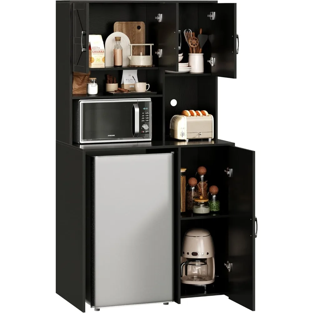 Minikoelkast met opbergruimte, koffiebarkast, minikoelkastruimte en -uitlaat, wijnbarstandaard met magnetronplank