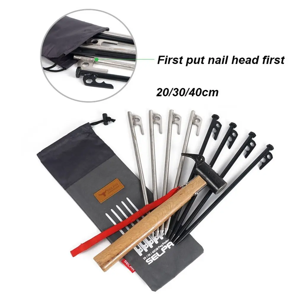 Accessories Outdoor Hammer Wind Rope Nail/Pegs Cover Case Bundle Pocket Tent Pegs Bag Storage Pouch
