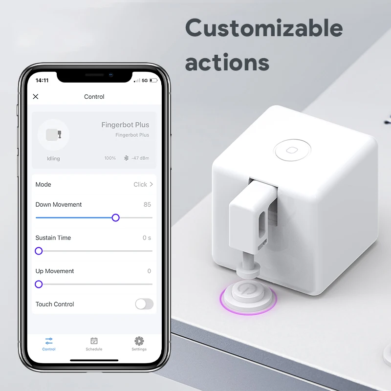 Кнопка-толкатель для гаража Tuya, Wi-Fi + Bluetooth / Zigbee Fingerbot Plus