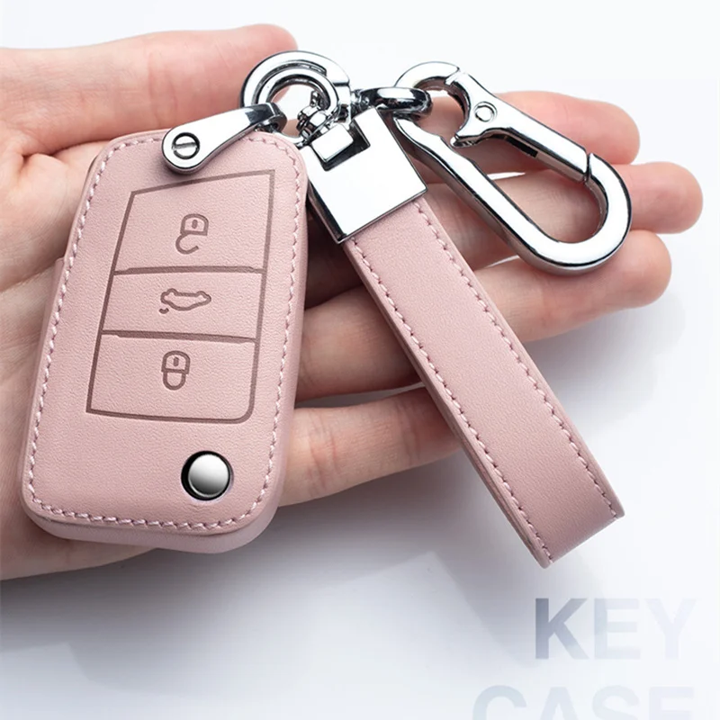 Car Key Case Bag Cover For Volkswagen VW Polo Golf 7 MK7 Passat Tiguan MK2 Beetle Caddy T5 Up Eos Skoda Octavia Seat Leon Altea