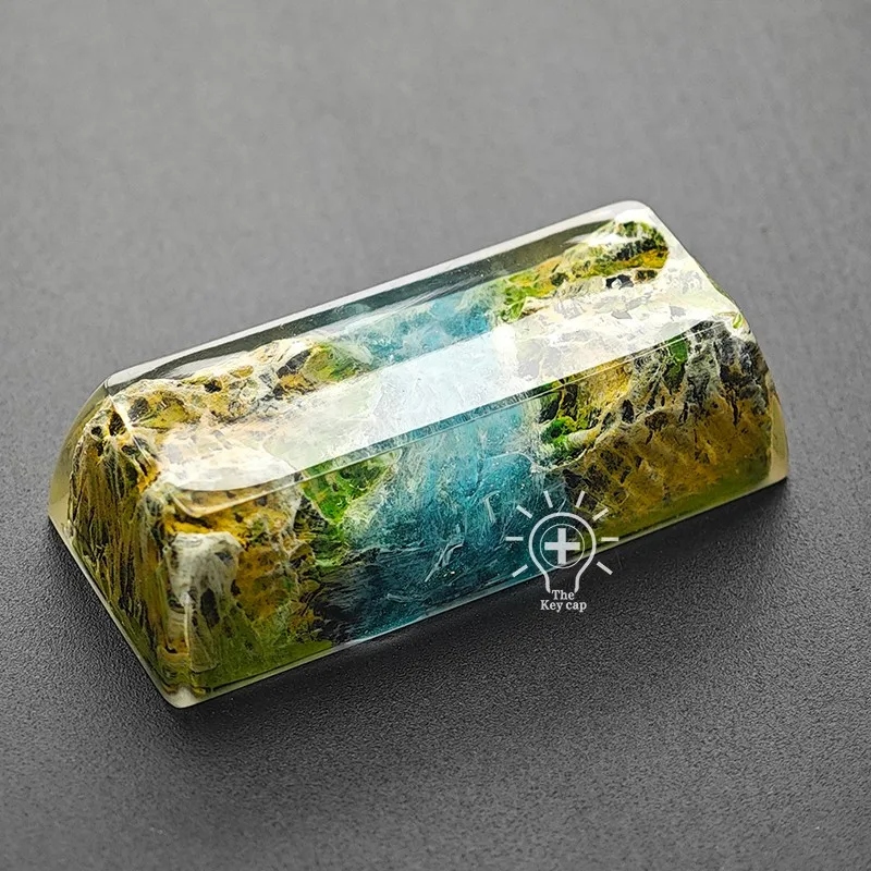 

Mechanical keyboard autumn jungle mountain Epoxy resin keycap personality sa height MX return shift light transmission