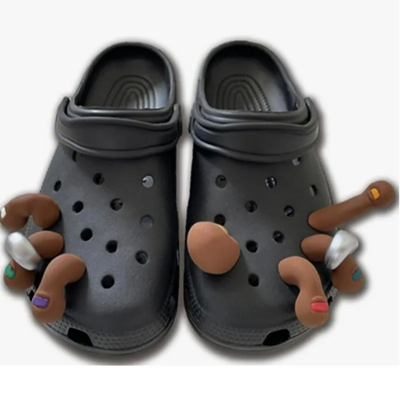 Creativity Simulation Toe Crocs Accessories Decorate Silica Gel Craftsmanship Personality Funny Slippers Accessories