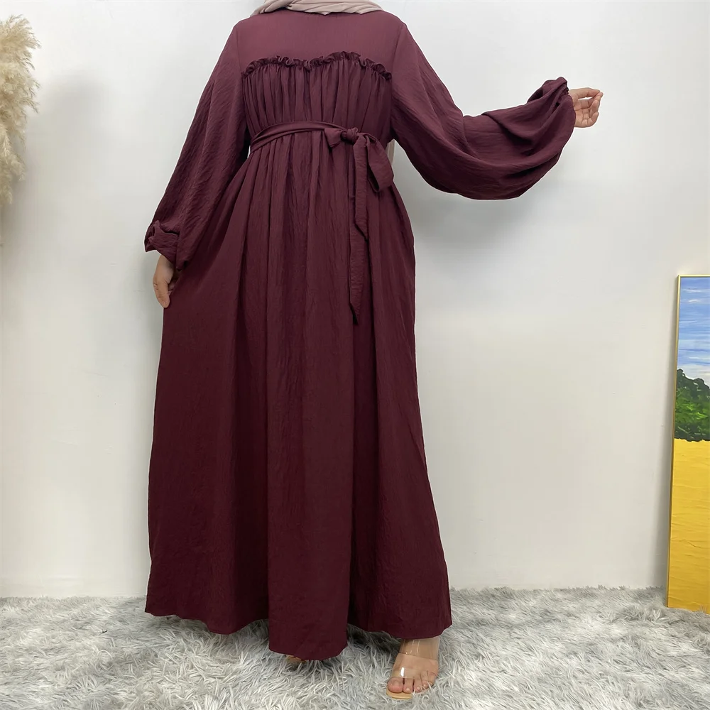 Plain Abaya Dress Long Sleeve Muslim Women Loose Robe African Dresses Islam Dubai Modest Kaftan Eid Prayer Garment Jilbab