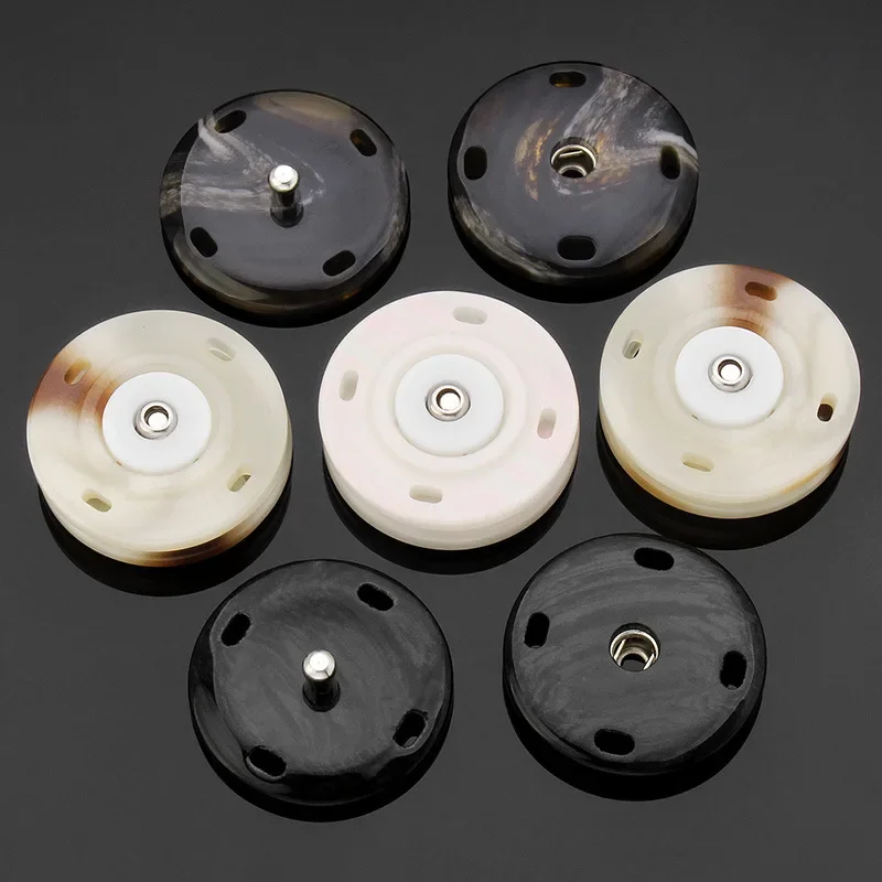 High-end Coats Hidden Buttons Cashmere Trench Coats Clothes Decoration Round Snap Accessories 5pcs/pack