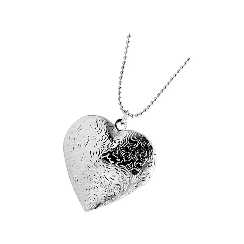 Fashion Heart Shape Alloy Photo Locket Pendant Necklace Custom Chain Jewelry for Girls Women Gift