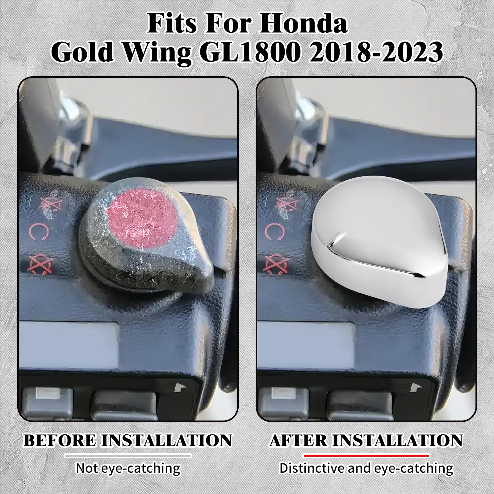 Motorcycle Kill Switch Cover Chrome Decorative Cap Trim Protective Cover For Honda Gold Wing GL1800 Glodwing GL 1800 2018-2023