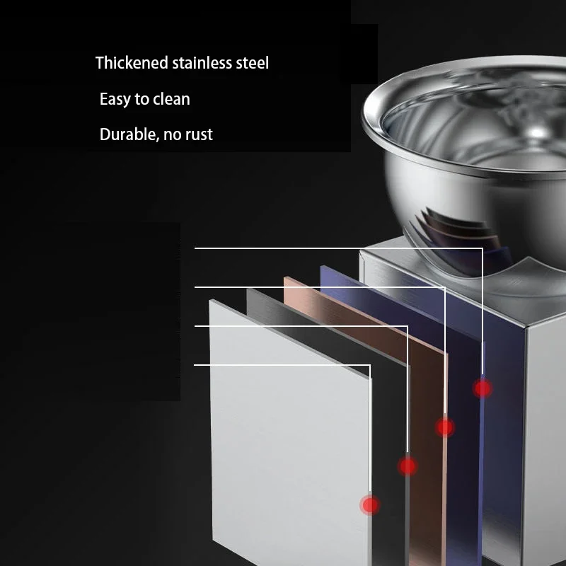 Mezclador de harina eléctrico de acero inoxidable, fabricante de masa, olla doméstica, máquina mezcladora de carne, aparato de cocina, 220V, 550W