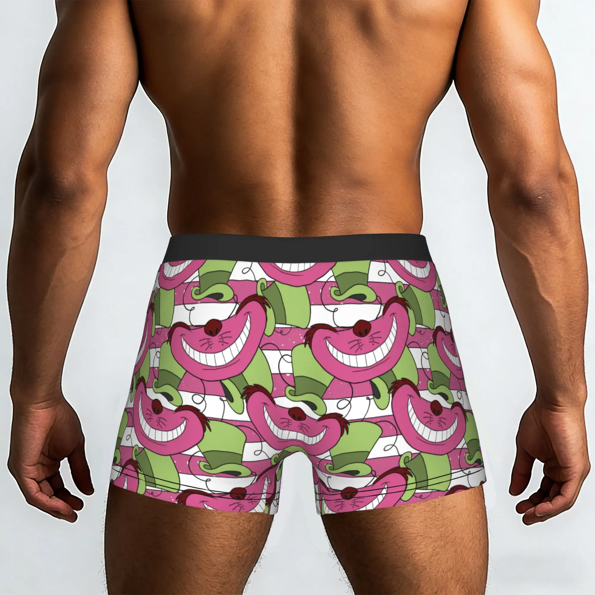 Custom C-Cheshire Anime Cat Underwear Men Stretch  Boxer Briefs Shorts Panties Soft Underpants For Homme