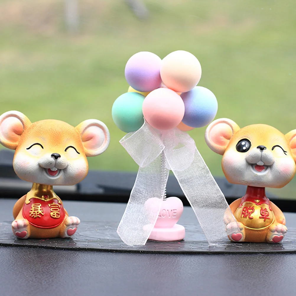 2 Pcs Car Decoration Simulation Balloon Ornaments Interior Display Dashboard Decorations