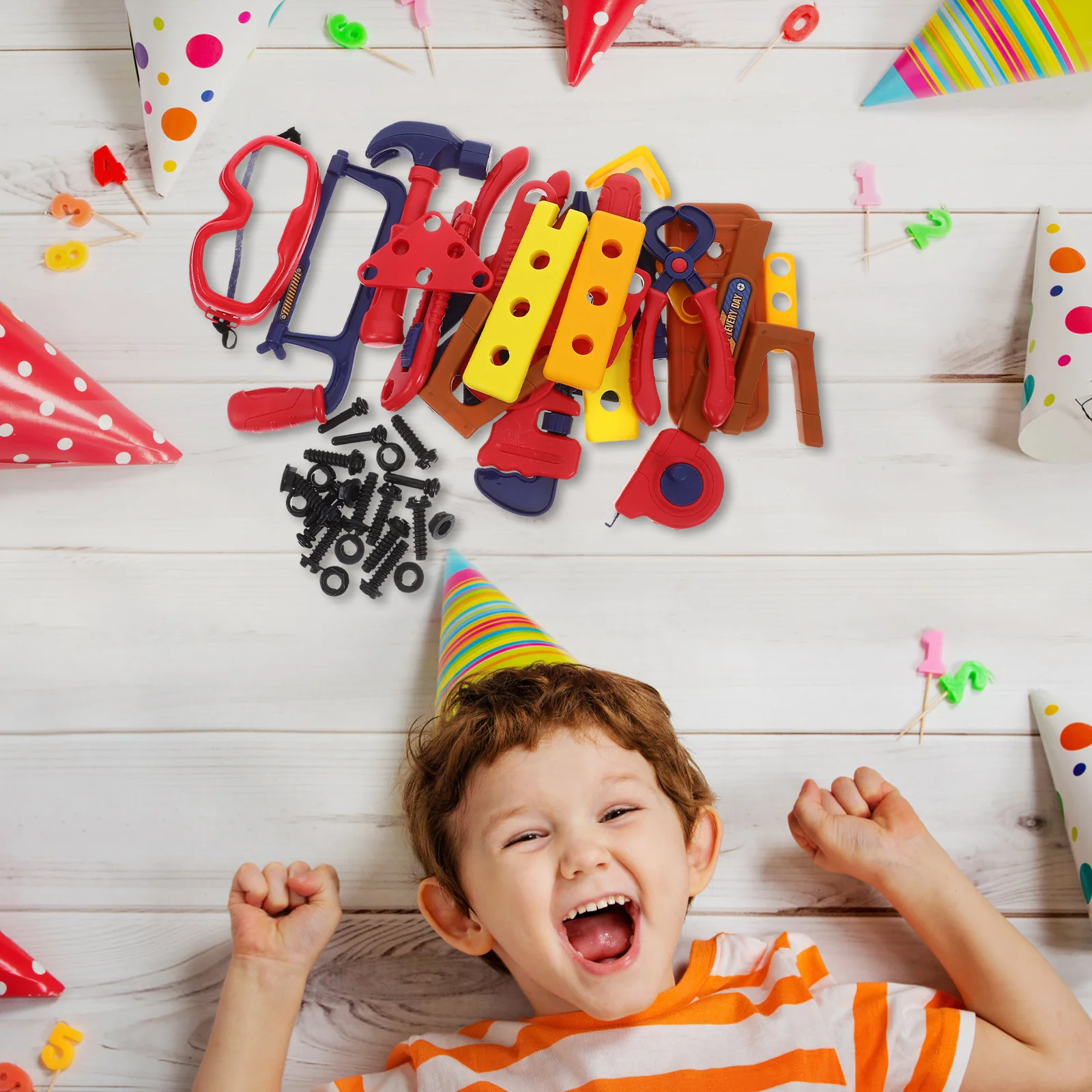 1-delige reparatiegereedschapset voor kinderen Plastic peuter leren voor hand-oogcoördinatie Fantasiespel Educatief cadeau Simulatie Reparatie