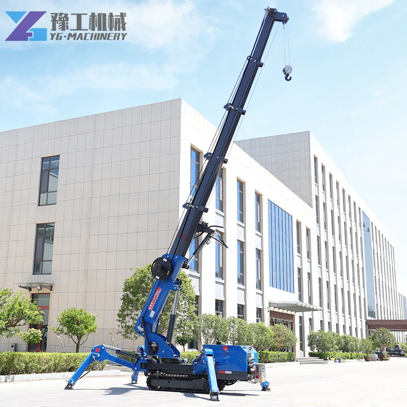 Working in Narrow Space Mobile Crane Assembly Wireless Boom Diesel Mini Crawrler Crane Price 8 Ton Fast Delivery Spider Crane