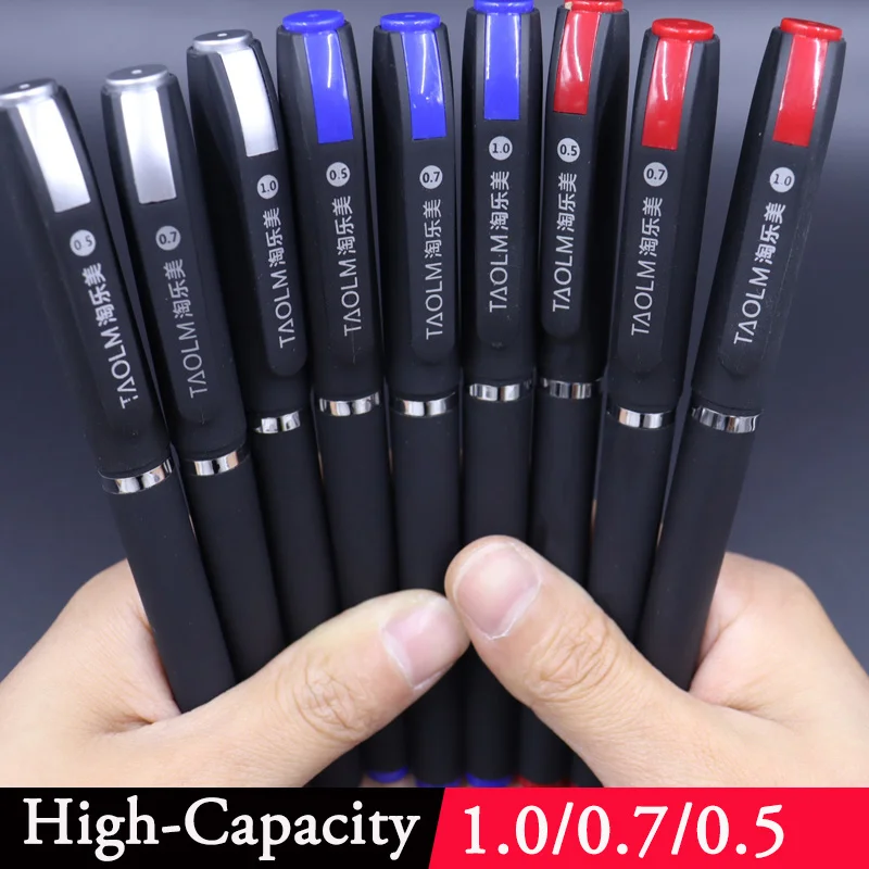 25/30/8pcs Large Capacity Gel Pen 1.0 0.7 0.5 Ball Pens Refill Black Blue Red Ink Signature Writing Business For Calligraphy