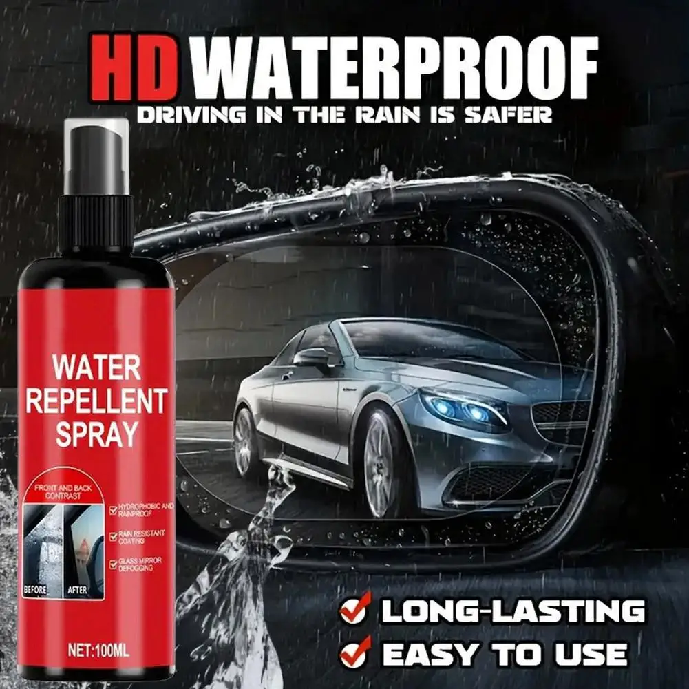 100ml Car Water Repellent Spray Anti Rain Coating For Cars Glass Hydrophobic Anti-rain Liquid Windshield Mirror Mask