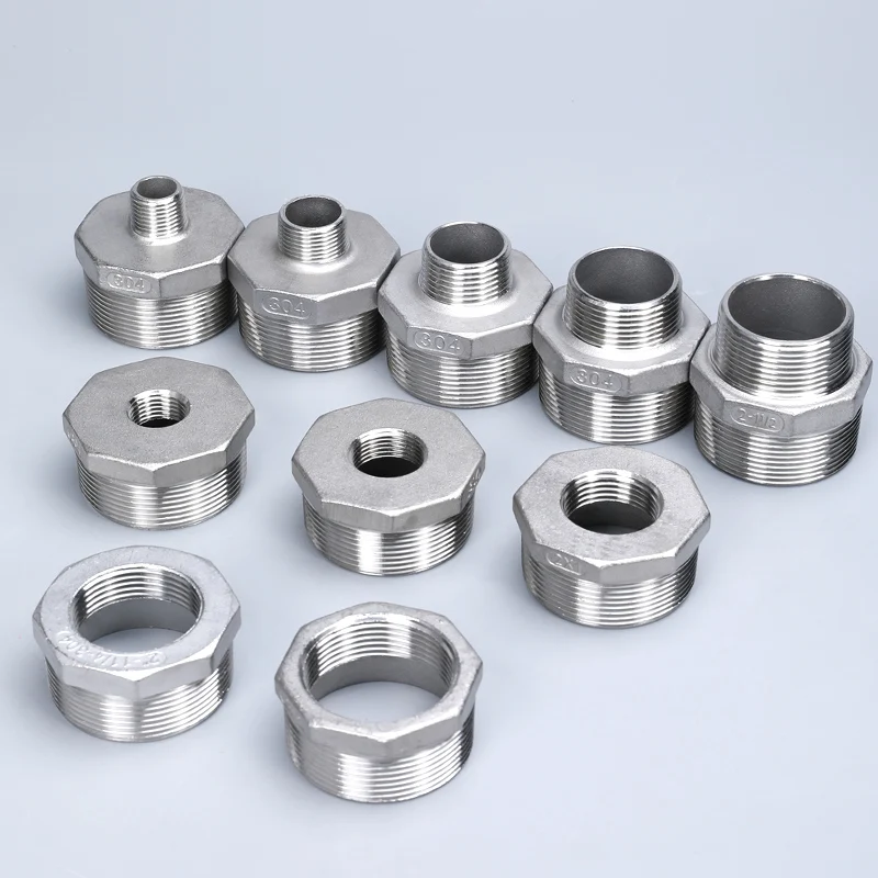 

Stainless Steel Hex Nipple Fitting Coupler Adapter 1/2" 3/4" 1" BSPT Male To Male Thread for Water Oil Gas Connector