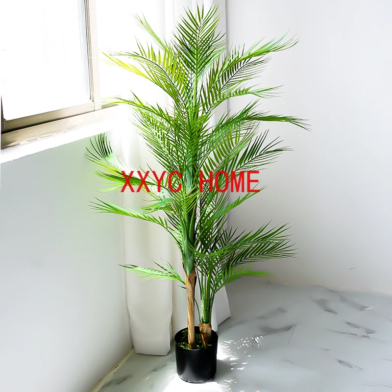 140cm Large Artificial Plants Plastic Palm Tree Fake Topical Palm Leaves Tall Coconut  Potted For Home Garden Decoration