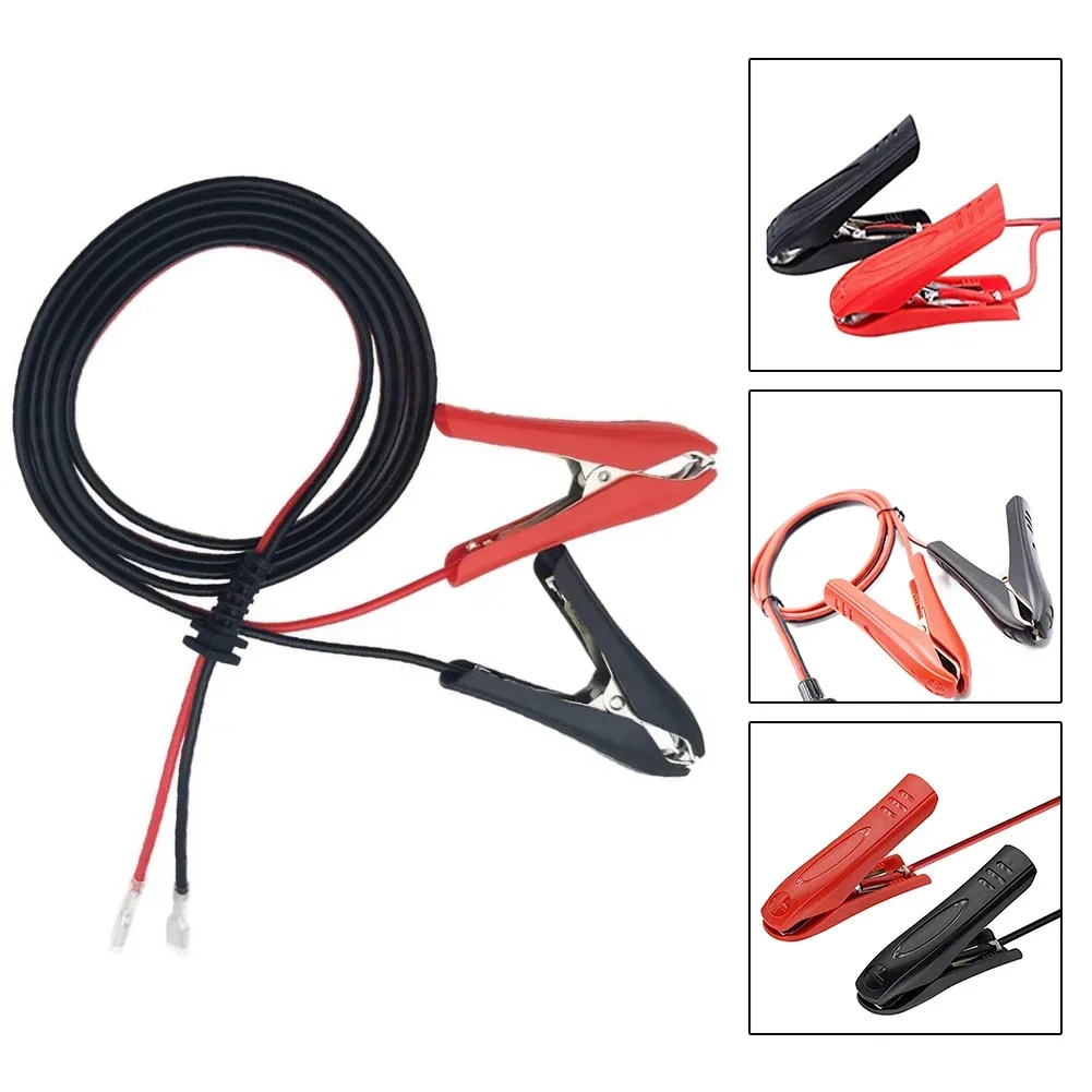 1pc 12V 1.8m 18AWG Car Battery Clips Cable Crimp Lock Terminal Extension For Boats Motorcycles Wire Connection Parts