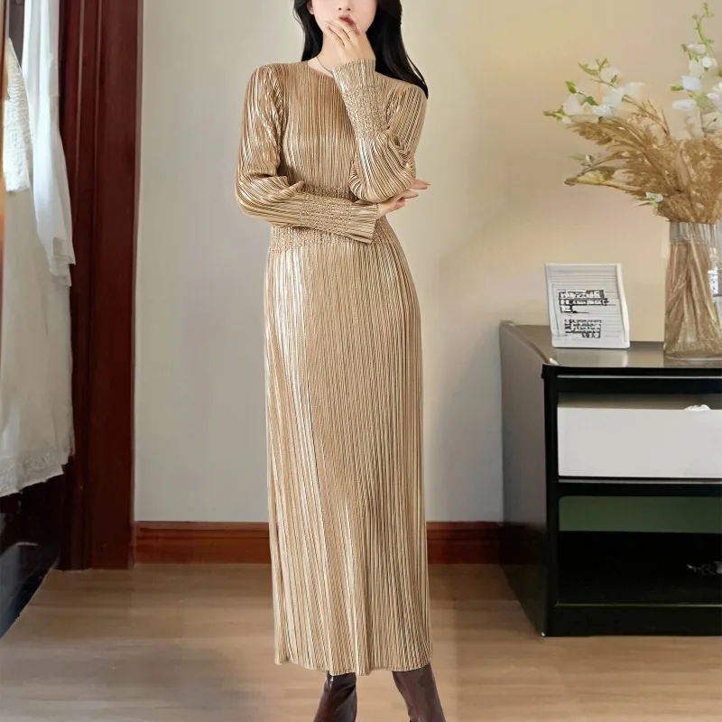 SMVP Women Elegant Evening Party Dress Solid Color Retro Stamping Design Loose Big Yards in Europe United States Fashion Dresses