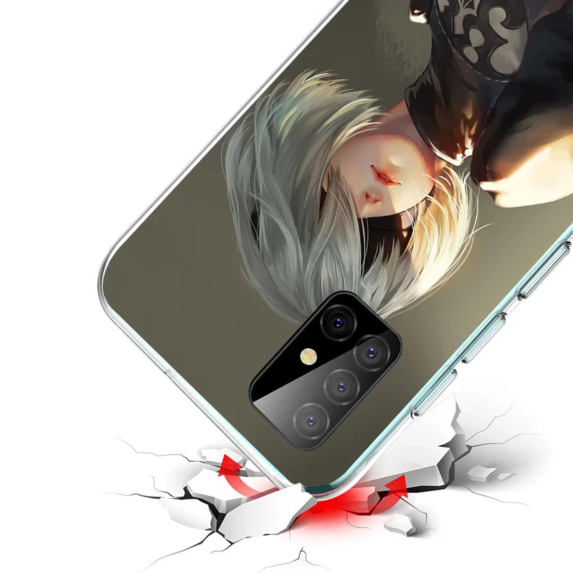 2B Nier Automata Anime Phone Case For Samsung Galaxy A51 A41 A31 A21S A11 A01 A71 A50S A40 A30 A20S A10S A6 A7 A8 A9 Print Cover image 3