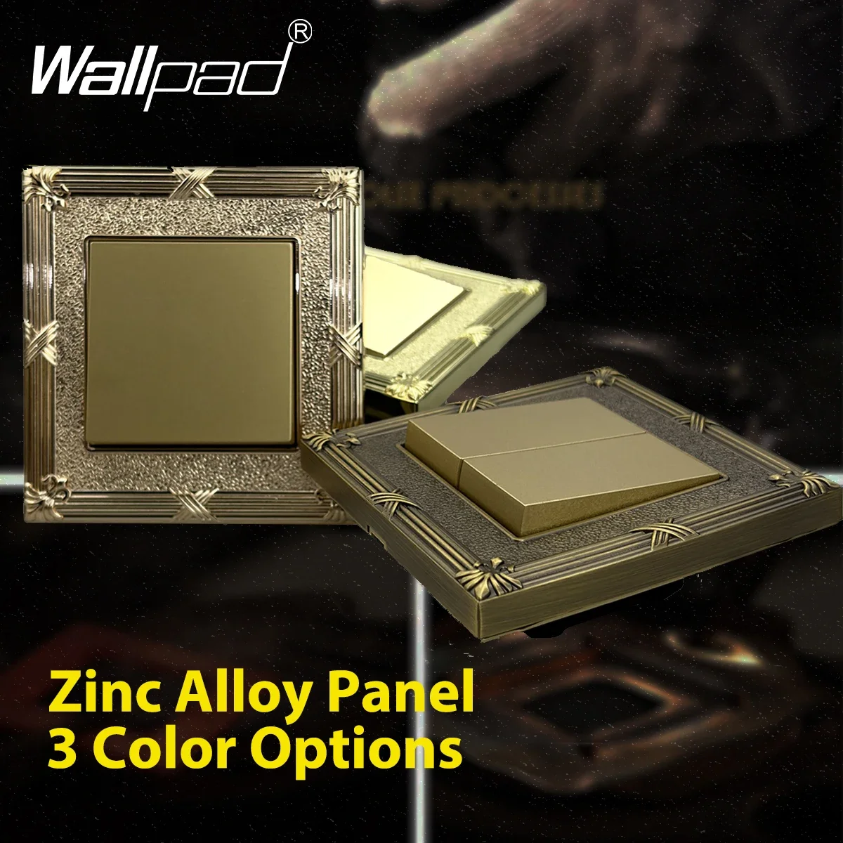 لوحة مفاتيح حائط معدنية مزخرفة للوحة الحائط، غطاء مخرج كهربائي باروكي عتيق مع صندوق تركيب مجاني برونزي عتيق #3