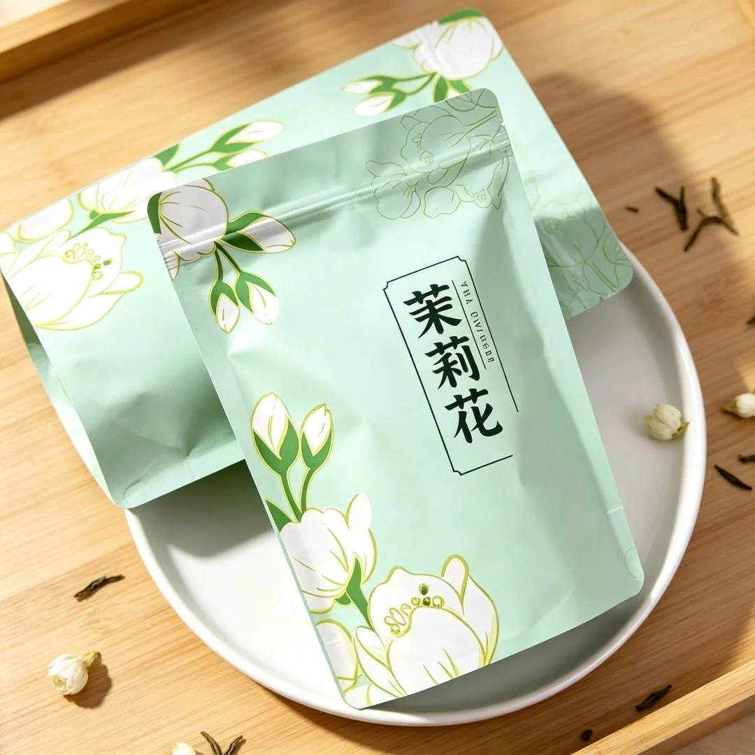 classical Jasmine Flower Tea Set Bags S/M/L Green Oolong Jasmine Self-sealing Bag 250g&500g Aluminum Foil Bag Classic Origin New