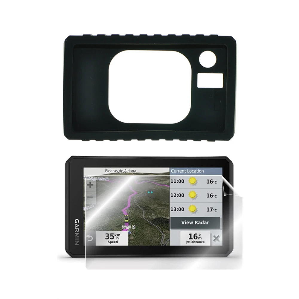 

Silicone Protect Case + LCD Screen Protector Shield Film for 5.5-inch GPS Garmin Tread Powersport Off-Road Navigator