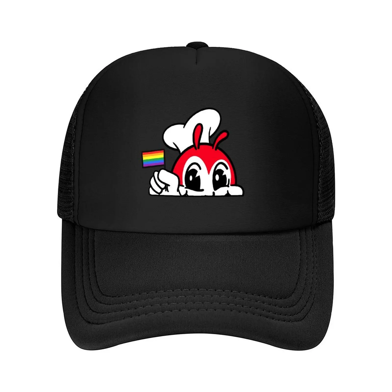 

JOLLIBEE PEEKING GAY PRIDE FLAG FILIPINO BACK PRINT Baseball Cap fashionable Thermal Visor Unique hats Golf Women Men's