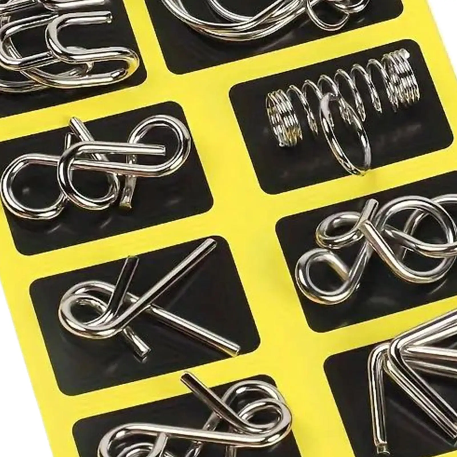 Metal Wire Puzzle Set 16pcs Brain Teaser Intelligence Game Educational Toys for Adults Teens Kids, Home Office School Travel