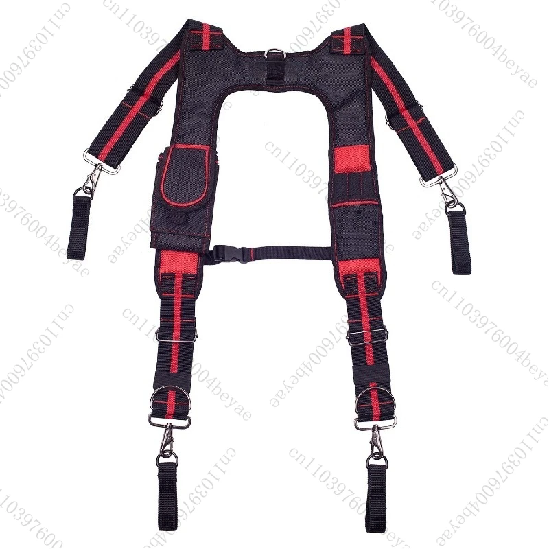 

Red H-shaped hanging tool shoulder strap weight-reducing multi-functional magnet 1680D tooling strap