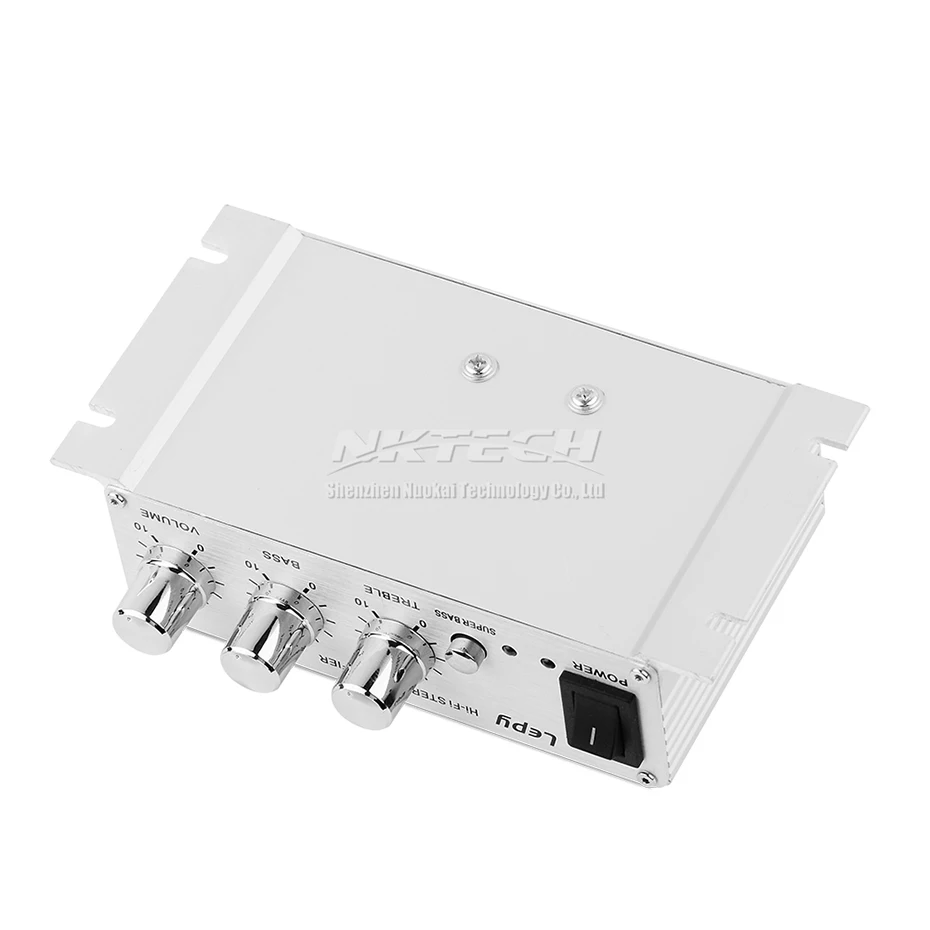 เครื่องเล่นดิจิทัล LP-268 Lepy เครื่องขยายเสียงรถยนต์ขนาดเล็ก Hi-Fi ซับวูฟเฟอร์สเตอริโอแอมป์2ช่อง20W RMS CD/PC/MP3ซูเปอร์เบส