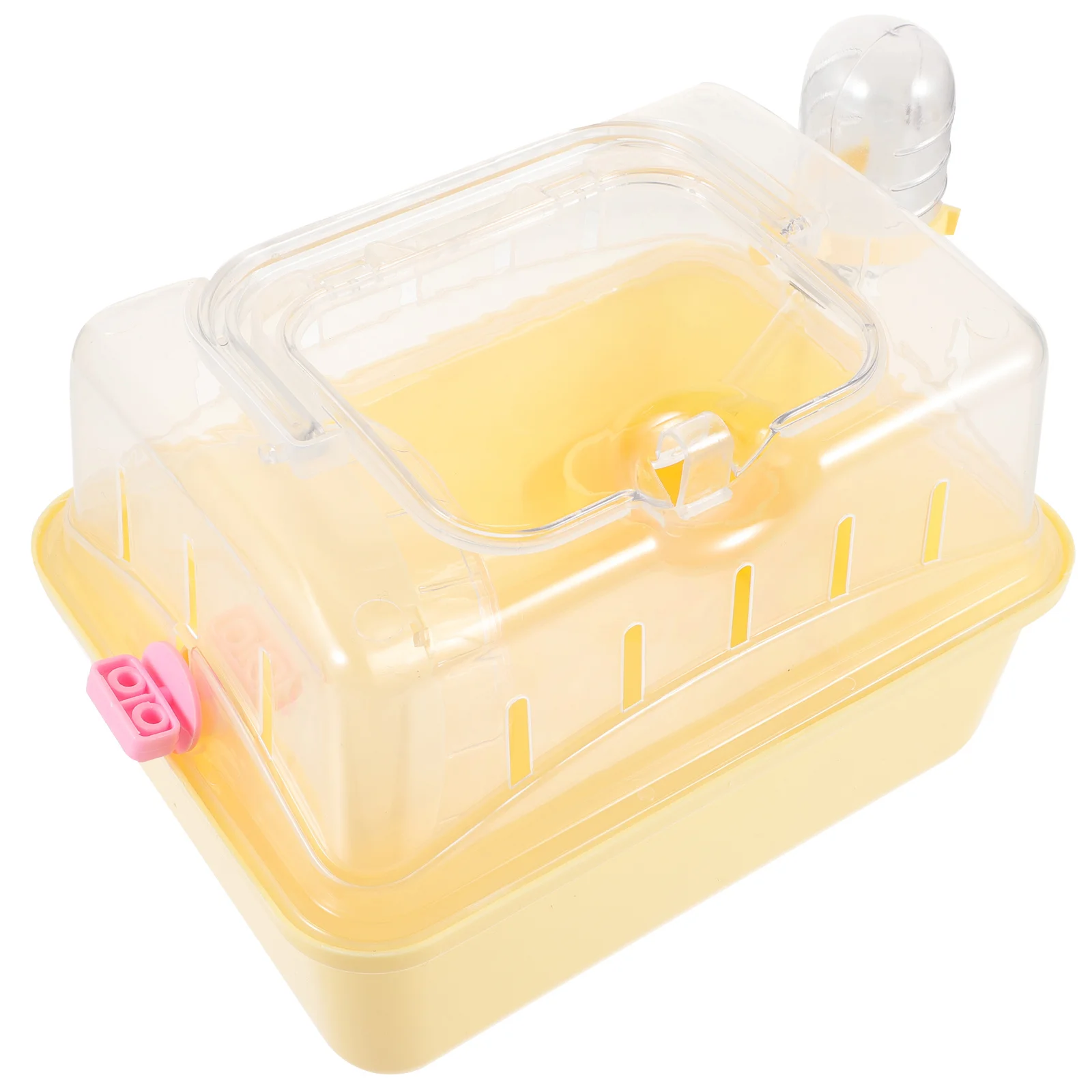 حافظة حامل الهامستر من البلاستيك الشفاف قفص الحيوانات الأليفة الصغيرة للسفر في الهواء الطلق حاوية خنزير غينيا المحمولة حامل الفئران