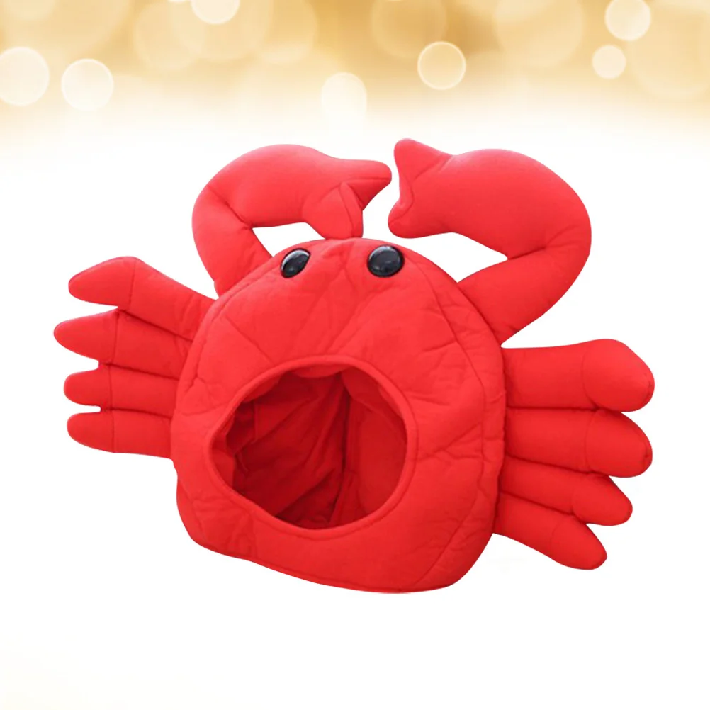 Adjustable Red Crab Headwear Halloween Costume Party Cosplay Hat Kids Adult Cartoon Photo Props Crab Hat Festival Party