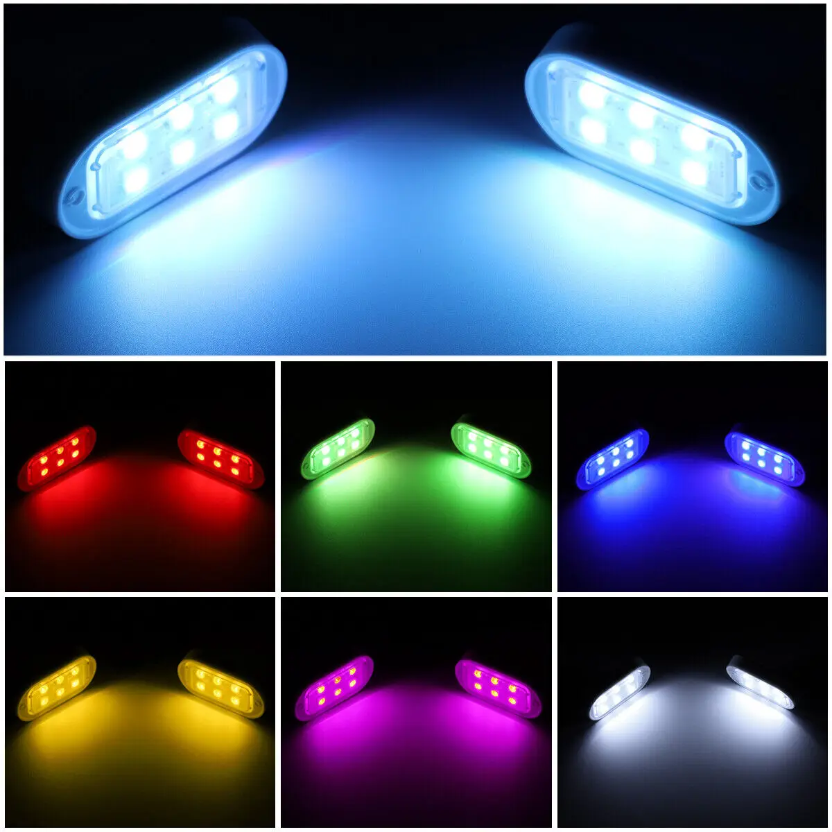 Wireless Car Interior Footwell LED Lights RGB Multicolour Remote Atmosphere Lamp