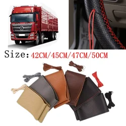 New Steering Wheel Cover Truck Handle Cover 42CM 45CM 47CM 50CM Braid Leather Car Steering Wheel Case for Truck Lorry Accessorie