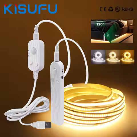 3MM 5MM 8MM COB LED Light Strip 5V 320LEDs PIR Motion Sensor Flexible Night Light USB/AAA Battery Powered Tape 3000K 4000K 6000K