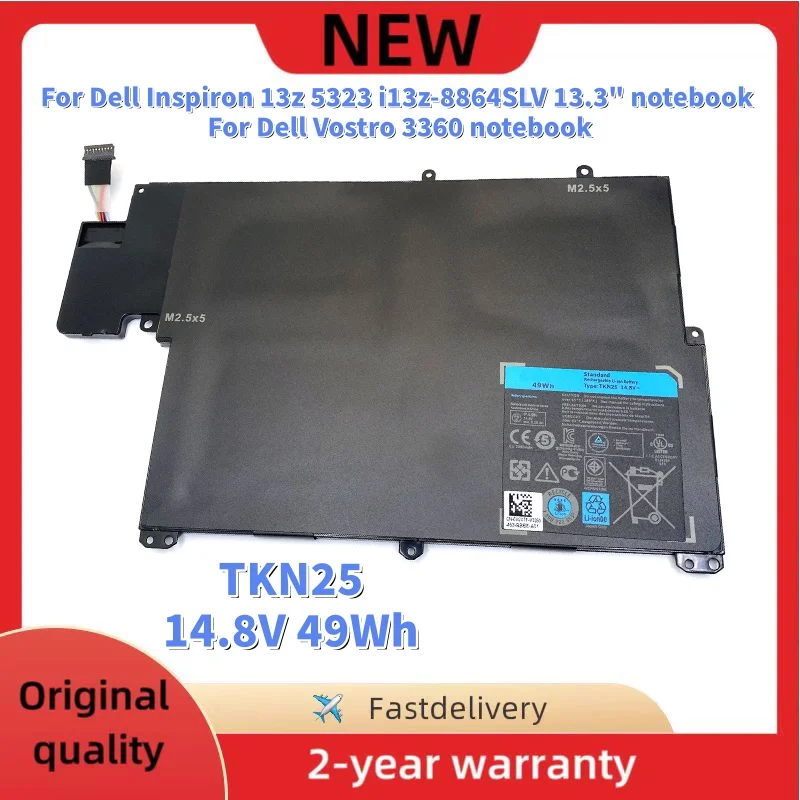 TKN25 batería del ordenador portátil para Dell Inspiron 13z 5323 i13z-8864SLV 13,3 "notebook Vostro 3360 notebook V0XTF RU485 TRDF3 14,8 V 49Wh