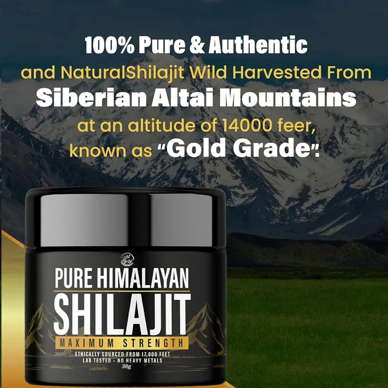 Shilajit natural pure Himalayan organic resin 30g with maximum strength containing over 85 trace minerals, gold grade