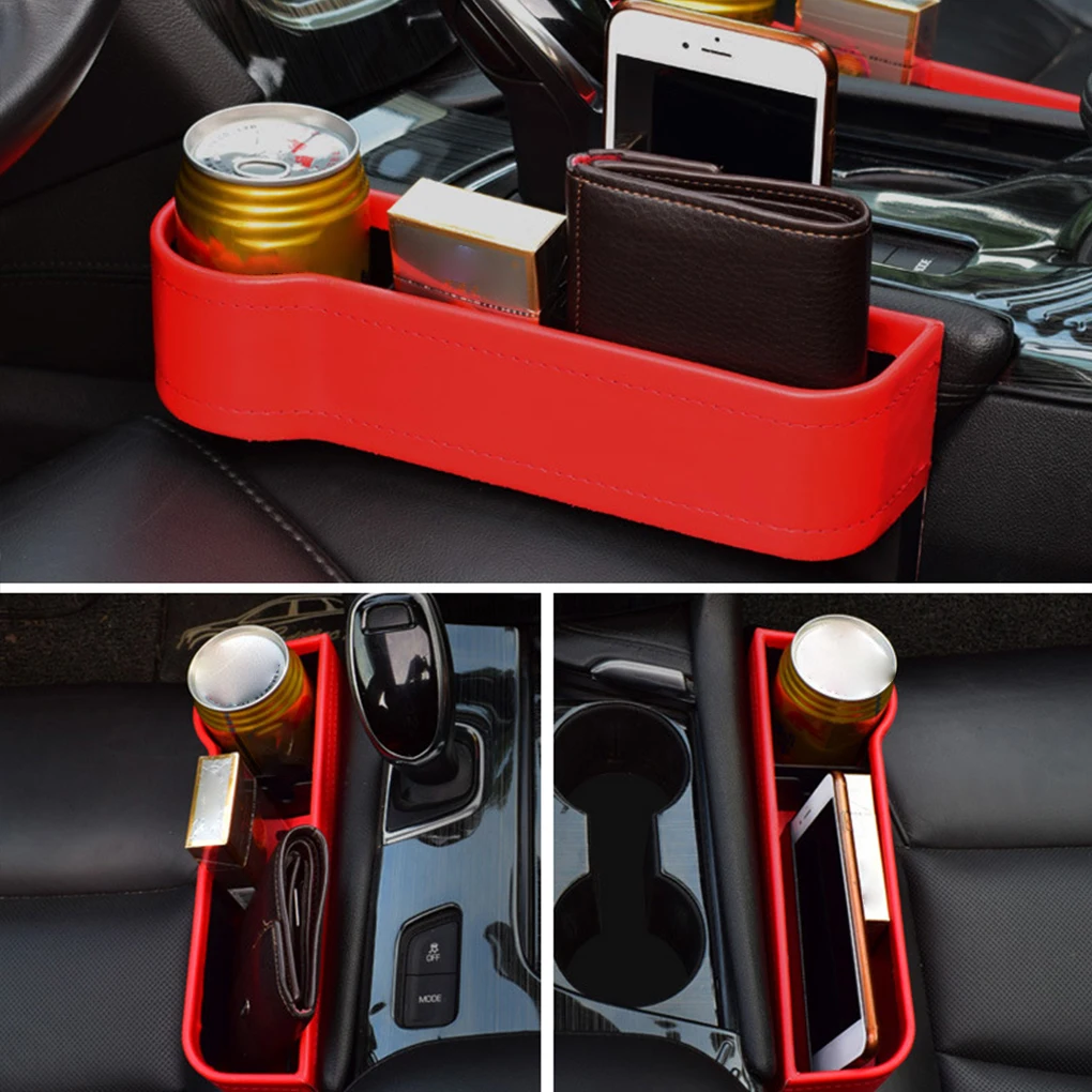 Car Seat Gap Box Tight Fit Preserved Cable Hole Small Occupation For Keys Car Seat Gap Organizer