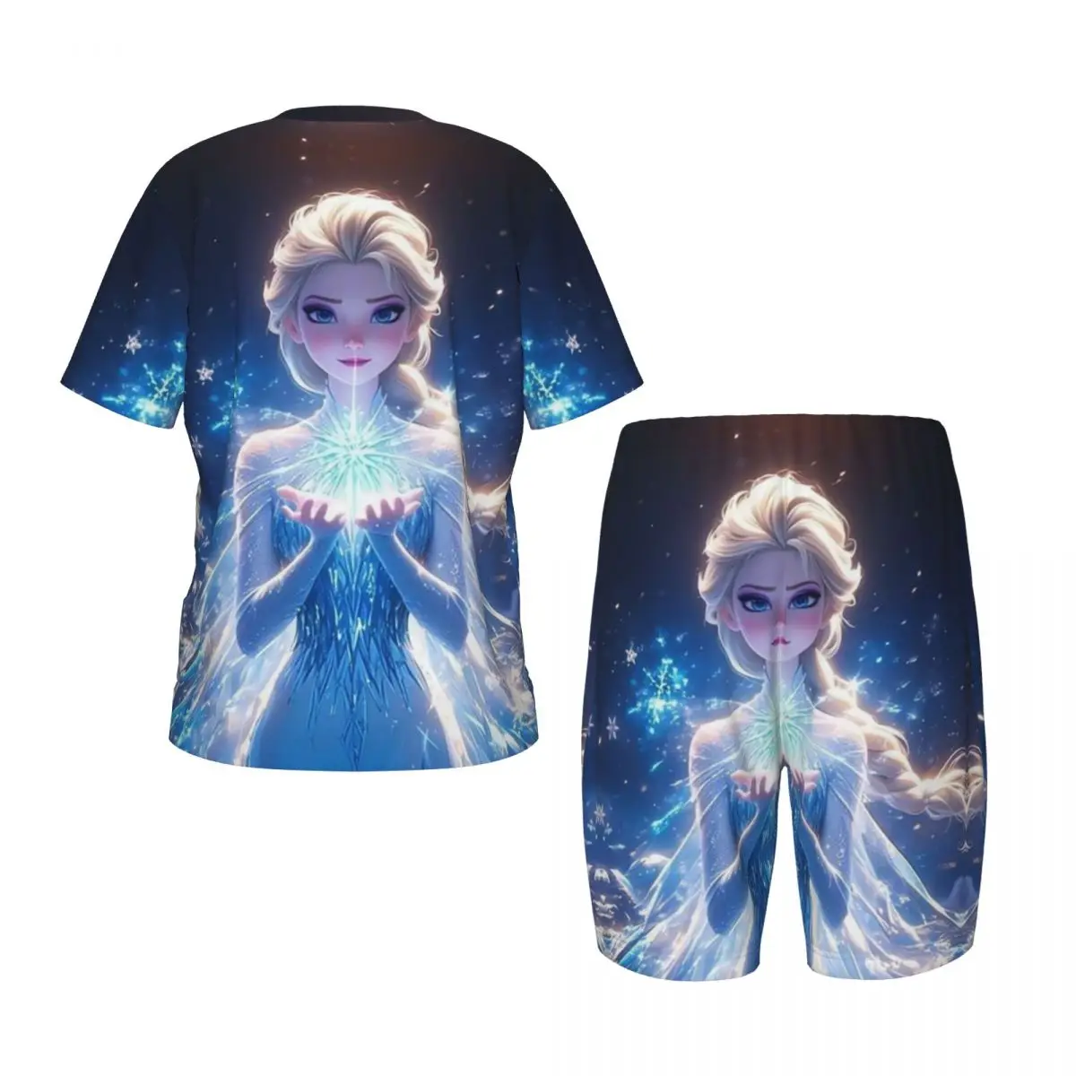 boy's girl's Pajamas Set Disney Frozen Elsa Down Tops and Shorts Pajama 2 Piece Pyjama Nightwear Loungewear image 5