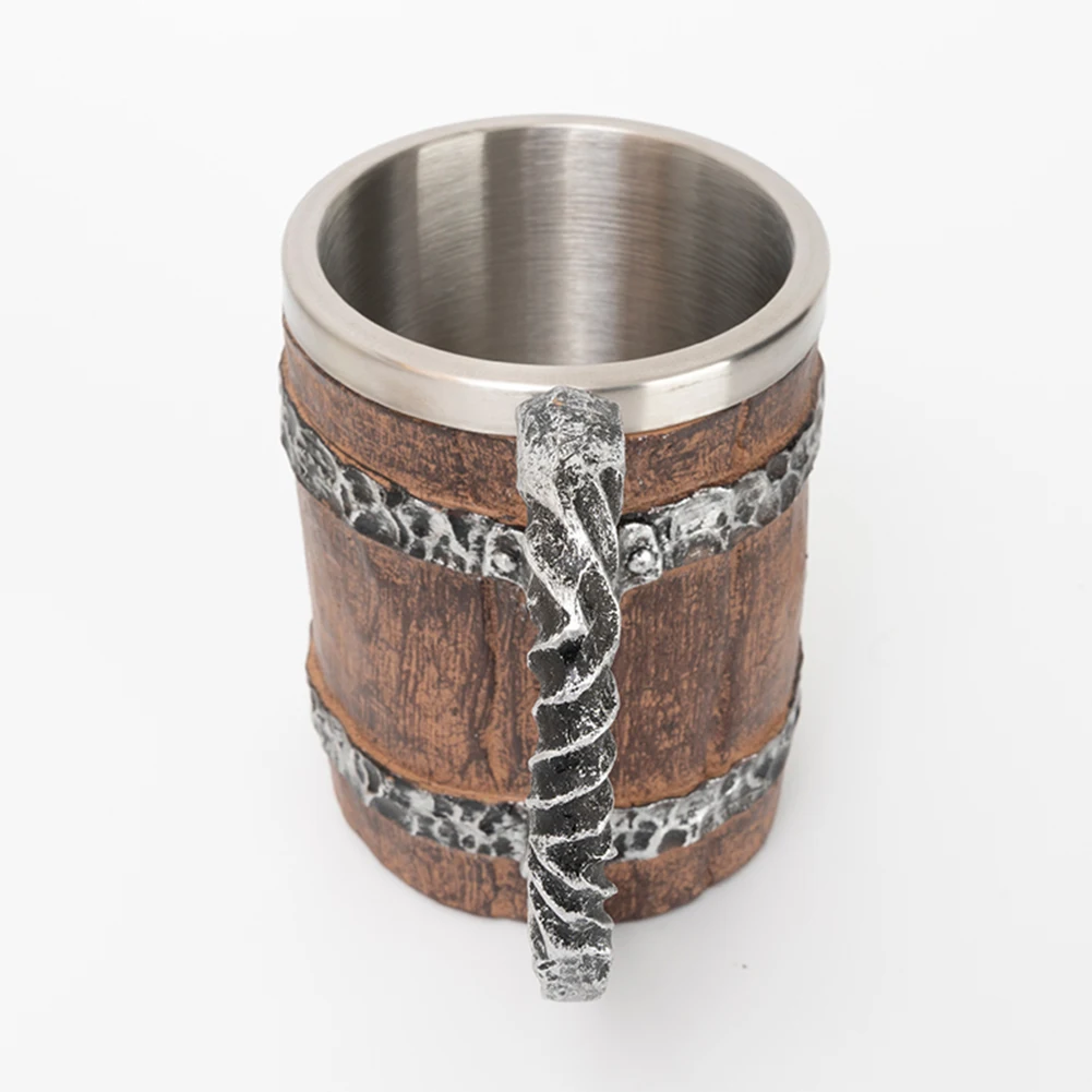 

500 мл кофейная кружка с двойными стенками, имитация деревянной пивной чашки, креативная чашка для напитков, термостойкая для чая, кофе, напитков