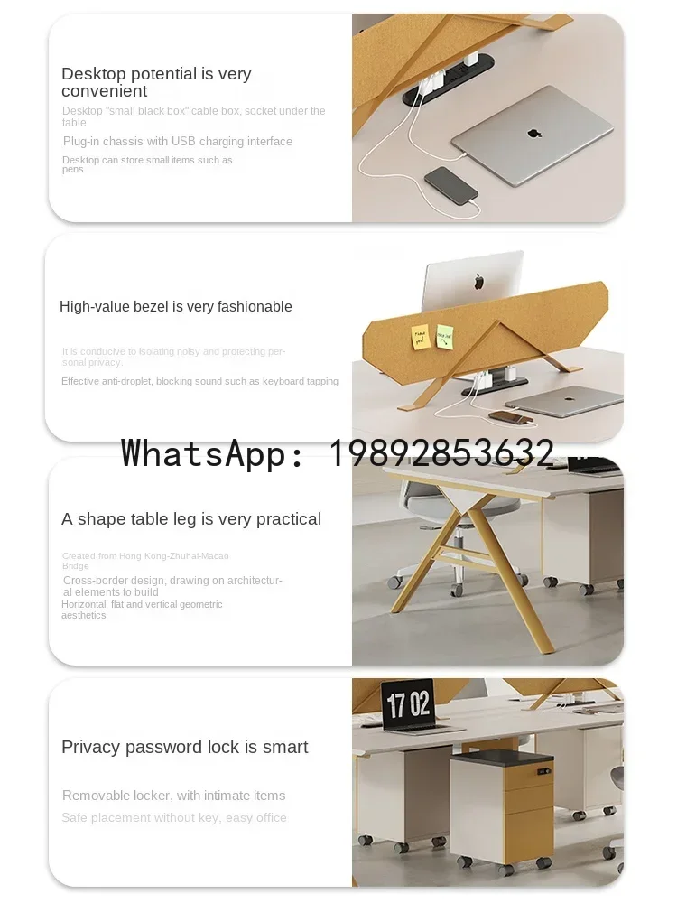 LYY  Office Desk Staff Position Fashion Card Holder Screen Finance Staff Office Desk and Chair